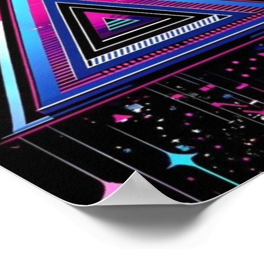 Neon Driehoek Abstract Poster (Hoek)