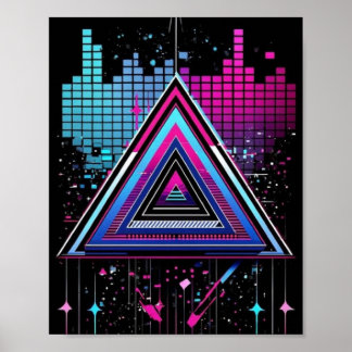 Neon Driehoek Abstract Poster