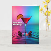 Neon Drink Verjaardagskaart Kaart (Gele Bloem)