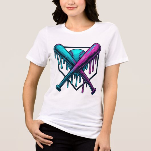 Neon Drip Baseball Bats T-Shirt Design – Bold Stor (Voorkant)