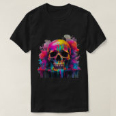 Neon Drip Skull Heren Basic T-Shirt (Design voorkant)