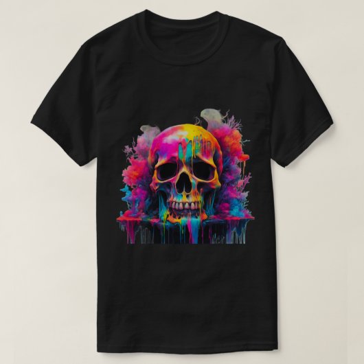 Neon Drip Skull Men's Basic T-Shirt (Design voorkant)