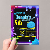 Neon Drip Slime Verjaardagsfeest Uitnodiging Kinde (Insitu (Draagbaar))