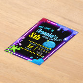 Neon Drip Slime Verjaardagsfeest Uitnodiging Kinde (Laagn)