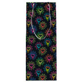 Neon Dripping Heart en Daisy Gift Bag Wijn Cadeautas (Achterkant)