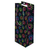 Neon Dripping Heart en Daisy Gift Bag Wijn Cadeautas (Voorkant Gekanteld)