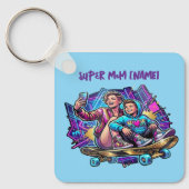 Neon Drive Keychain: Mother & Son Skate Gift Sleutelhanger (Voorkant)