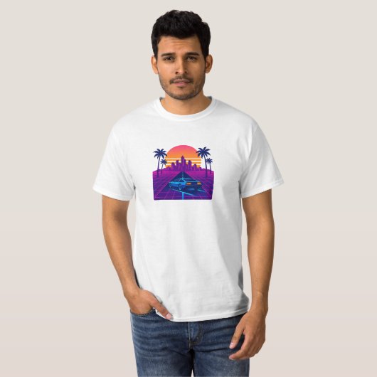 Neon Drive Men's T-Shirt (Voorkant volledig)