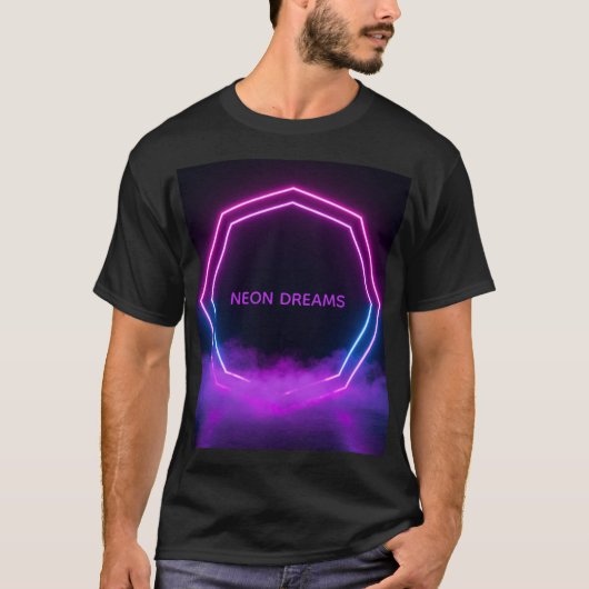 Neon Dromen Aangepaste Naam Retro 80s Synthwave T- T-shirt (Voorkant)
