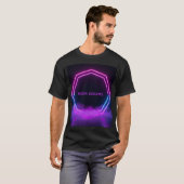 Neon Dromen Aangepaste Naam Retro 80s Synthwave T- T-shirt (Voorkant volledig)