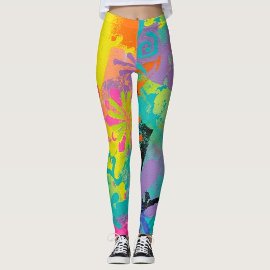 Neon Dromen Abstract Leggings (Voorkant)