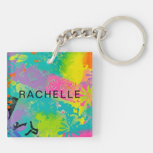 Neon Dromen Abstract Sleutelhanger (Achterkant)