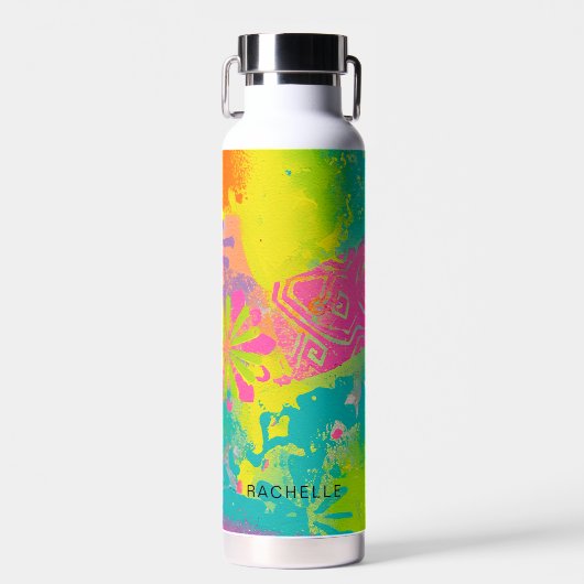 Neon Dromen Abstract Waterfles (Voorkant)