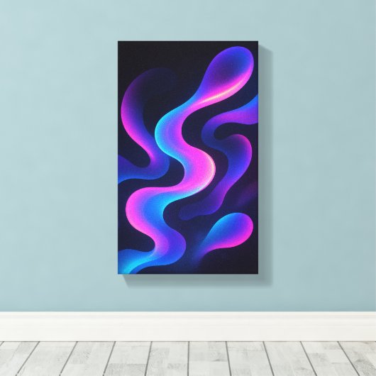 Neon Dromen Abstracte Wandkunst | Modern Kleurrijk Canvas Afdruk (Insitu (Houten vloer))