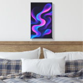 Neon Dromen Abstracte Wandkunst | Modern Kleurrijk Canvas Afdruk (Insitu (Slaapkamer))