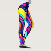 Neon Dromen: Een Psychedelische Digitale Odyssee Leggings (Rechts)