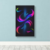Neon Dromen III Galerij Kunst | Modern Abstract Canvas Afdruk (Insitu (Houten vloer))