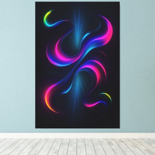 Neon Dromen III Metaal Wand Kunst | Modern Abstrac Canvas Afdruk (Insitu (Houten vloer))