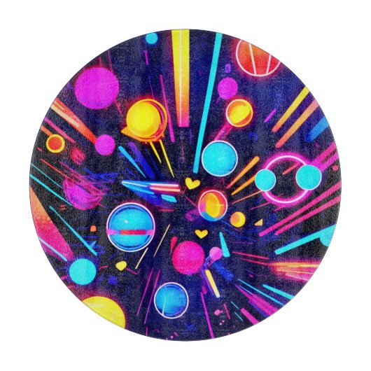 Neon Dromen - Psychedelische Vormen & Kleuren Snijplank (Voorkant)