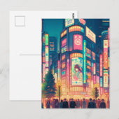 Neon Dromen van Shibuya Briefkaart (Voorkant / Achterkant)