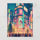 Neon Dromen van Shibuya Briefkaart (Voorkant)