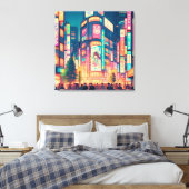 Neon Dromen van Shibuya Canvas Afdruk (Insitu (Slaapkamer))
