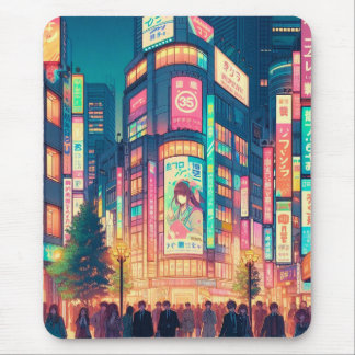 Neon Dromen van Shibuya Muismat