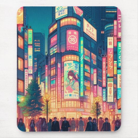 Neon Dromen van Shibuya Muismat (Voorkant)