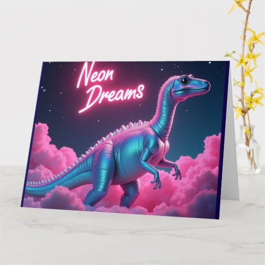 Neon Dromen - Verjaardagskaart Kaart (Gele Bloem)