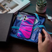 Neon Droomgolf Elektrisch Roze & Blauwe Abstracte Case-Mate iPhone Case