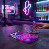 Neon Droomgolf Elektrisch Roze & Blauwe Abstracte Case-Mate iPhone Case