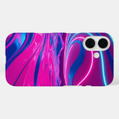Neon Droomgolf Elektrisch Roze & Blauwe Abstracte Case-Mate iPhone Case (Achterkant (horizontaal))