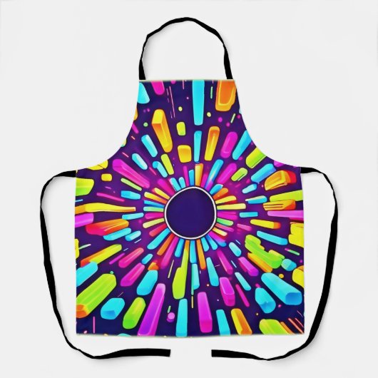 Neon Droomlandschap: Een Psychedelische Reis Schort (Voorkant)