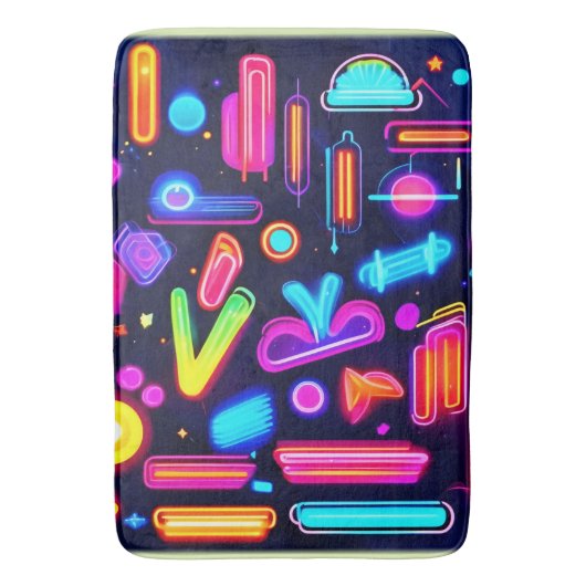 Neon Droomlandschap Symfonie Badmat (Voorkant Verticaal)