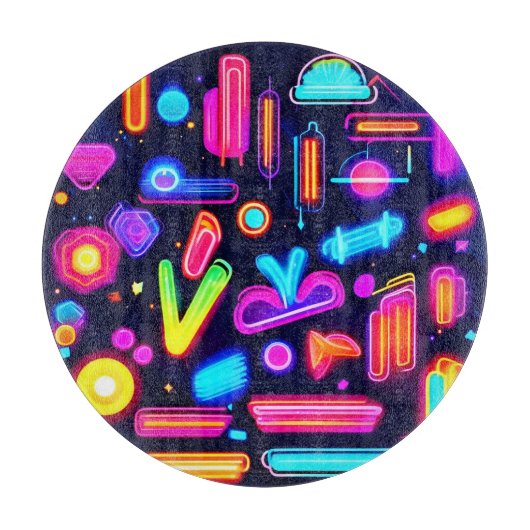 Neon Droomlandschap Symfonie Snijplank (Voorkant)