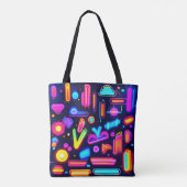 Neon Droomlandschap Symfonie Tote Bag (Achterkant)