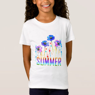 Neon druipende bloemen op maat t-shirt