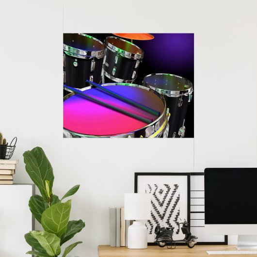 Neon Drums Poster (Thuiskantoor)