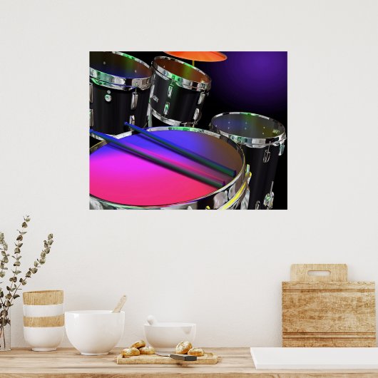 Neon Drums Poster (Keuken)