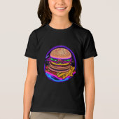 Neon dubbele cheeseburger Tri-Blend shirt (Voorkant)