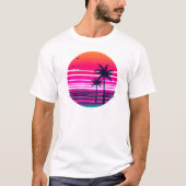 Neon Dusk – 90s VHS Vaporwave Sunset T-shirt (Voorkant)