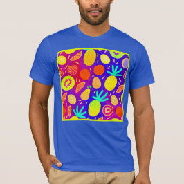 Neon Dynamic Fruit Pattern Art T-shirt