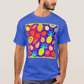 Neon Dynamic Fruit Pattern Art T-shirt (Voorkant)