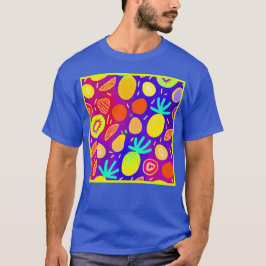 Neon Dynamic Fruit Pattern Art T-shirt