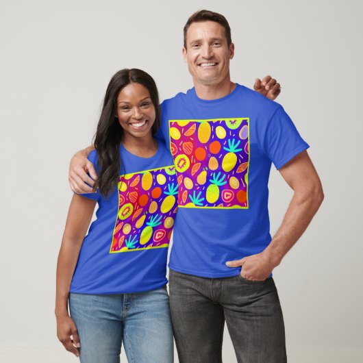 Neon Dynamic Fruit Pattern Art T-shirt (Unisex)