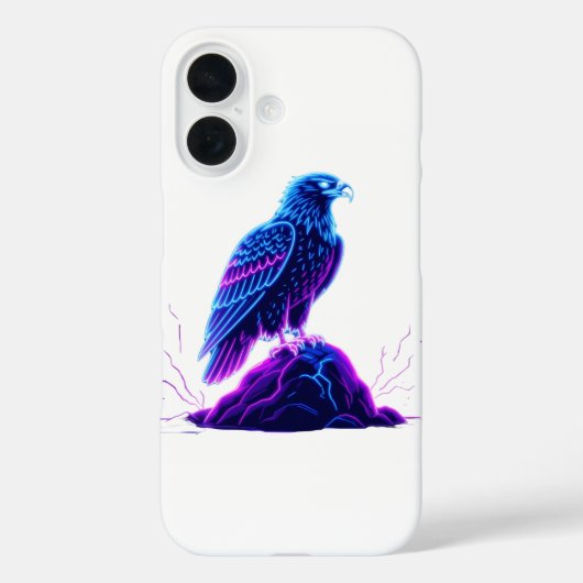 Neon Eagle on Glowing Rock – Cyberpunk Style Case-Mate iPhone Case (Achterkant)
