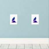 Neon Eagle on Glowing Rock – Cyberpunk Style Muurkunst Sets (Houten vloer)