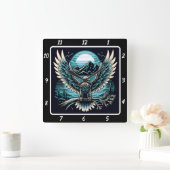 Neon Eagle Skyflare Vierkante Klok (Huis)