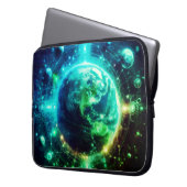 Neon Earth and Her Siblings on 15" Electronics Bag Laptop Sleeve (Voorkant Links)