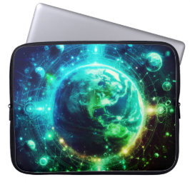 Neon Earth and Her Siblings on 15" Electronics Bag Laptop Sleeve